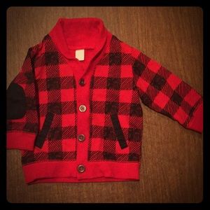 Baby boy Buffalo plaid cardigan